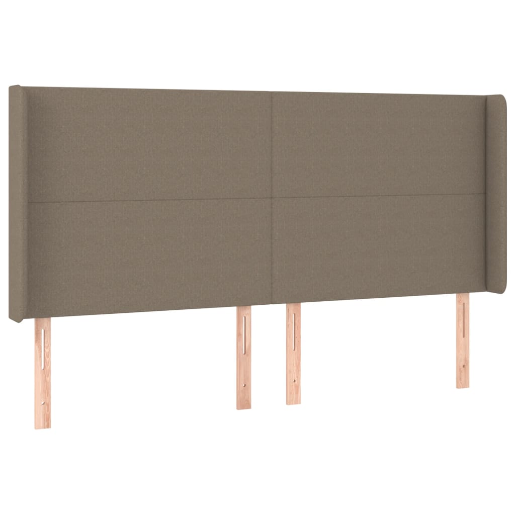 vidaXL Κρεβάτι Boxspring με Στρώμα & LED Taupe 160x200 εκ. Υφασμάτινο