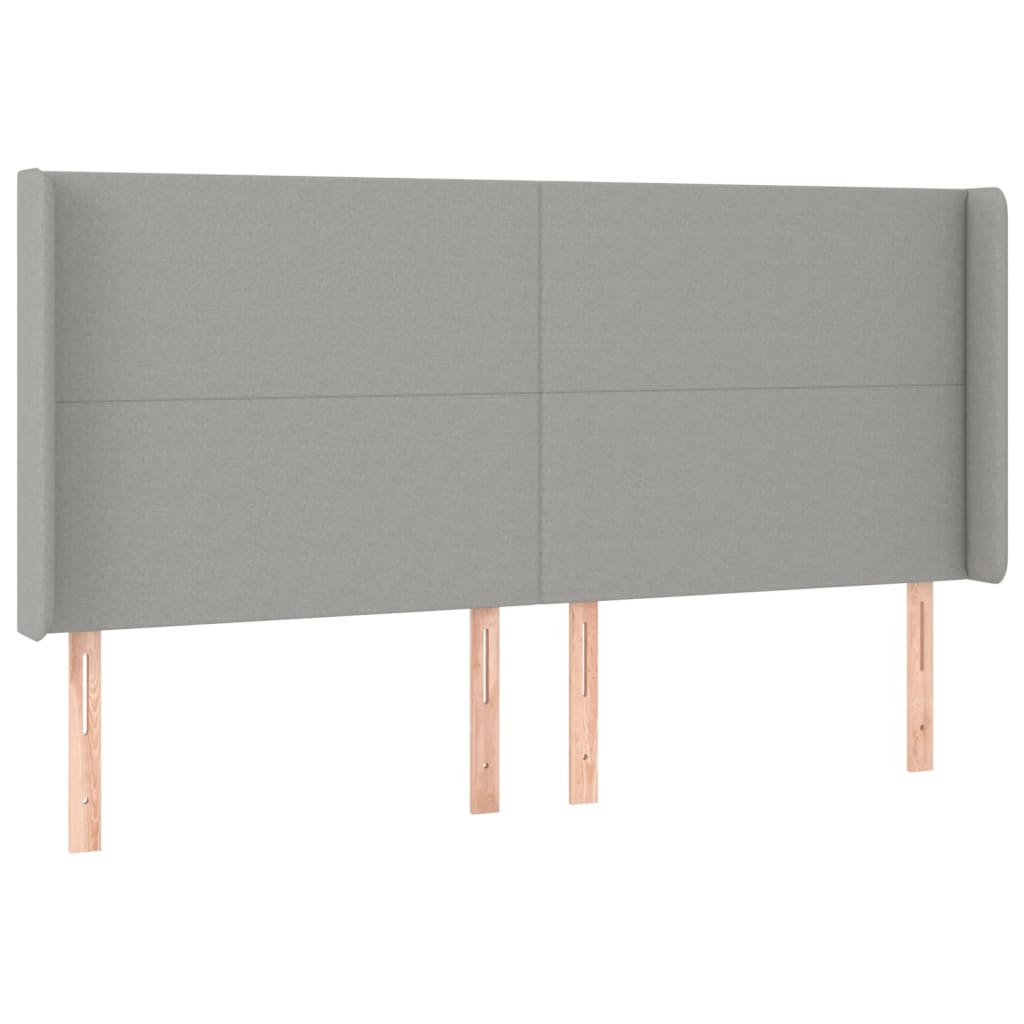 vidaXL Κρεβάτι Boxspring με Στρώμα & LED Αν.Γκρι 180x200εκ. Υφασμάτινο