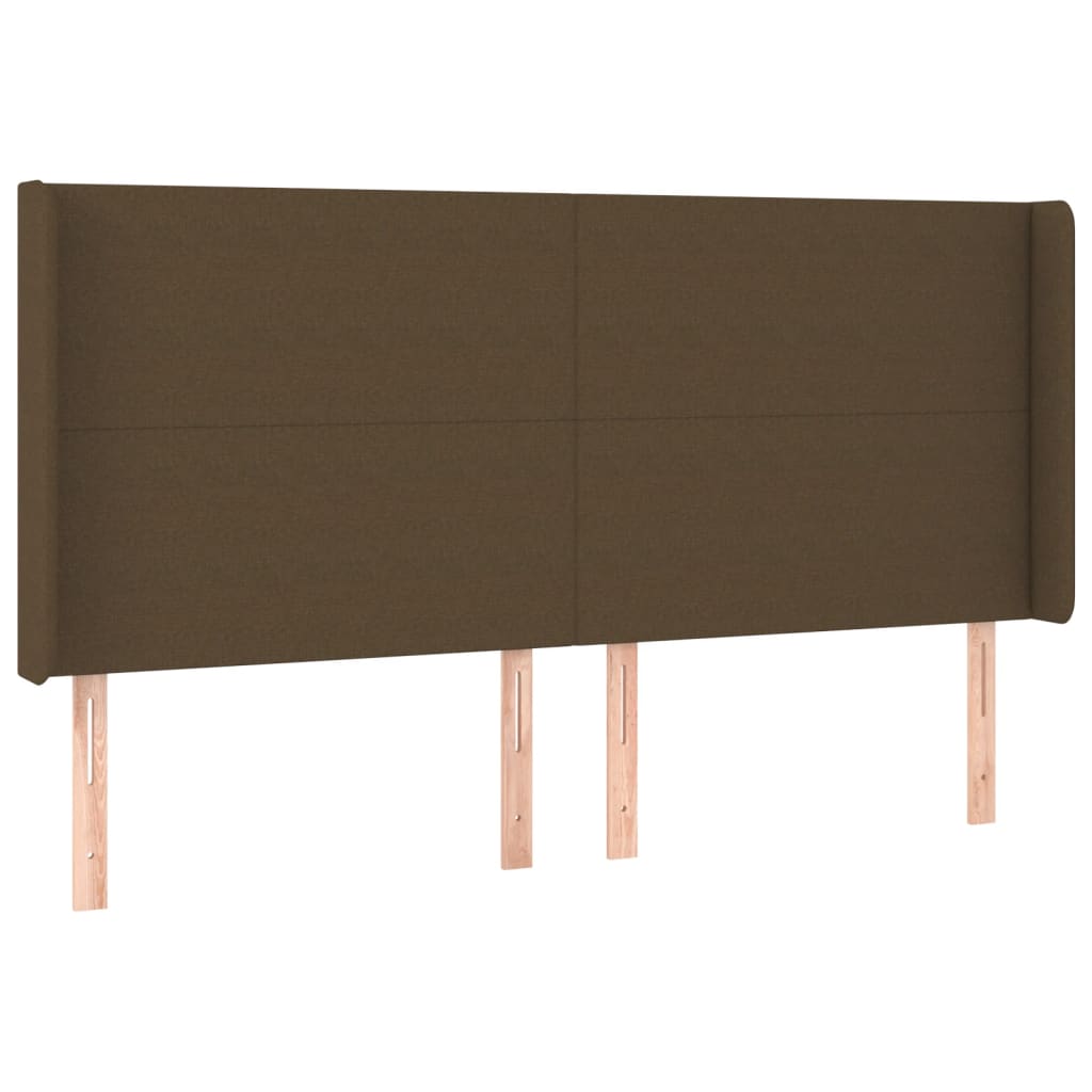 vidaXL Κρεβάτι Boxspring με Στρώμα & LED Σκ.Καφέ 180x200εκ. Υφασμάτινο