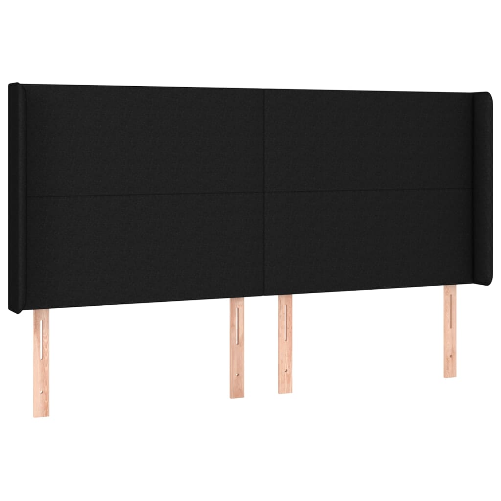 vidaXL Κρεβάτι Boxspring με Στρώμα & LED Μαύρο 200x200 εκ. Υφασμάτινο