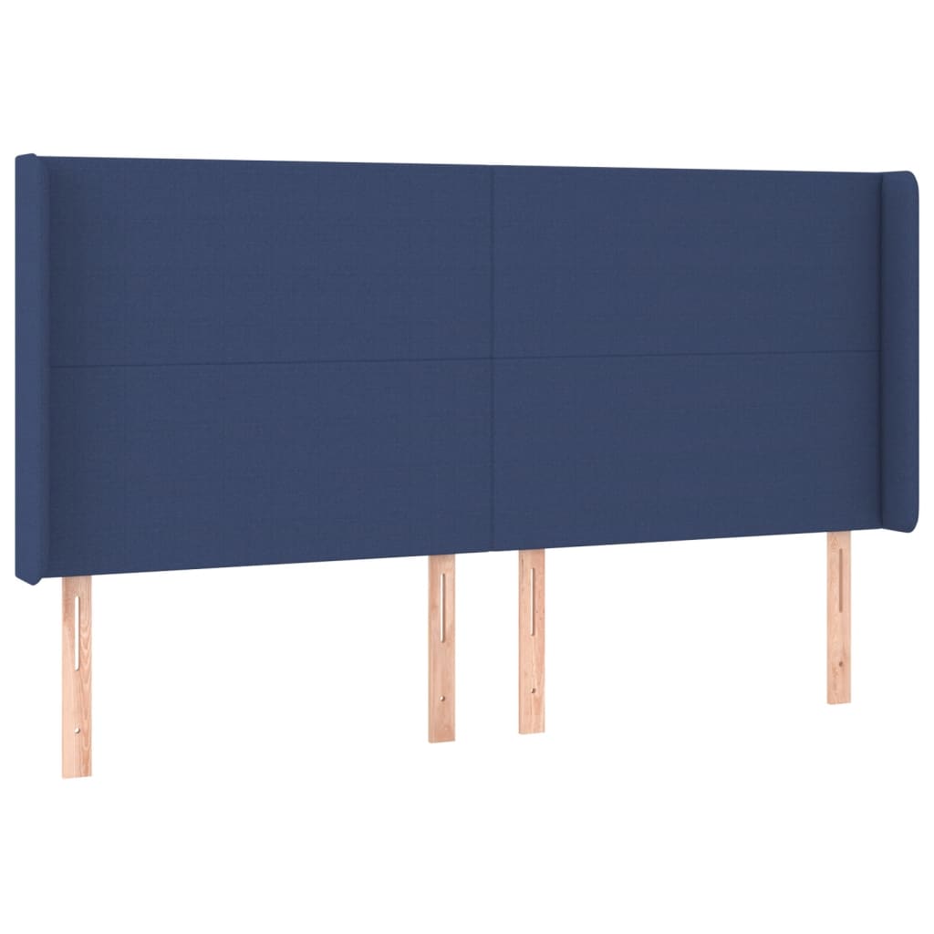 vidaXL Κρεβάτι Boxspring με Στρώμα & LED Μπλε 200x200 εκ. Υφασμάτινο