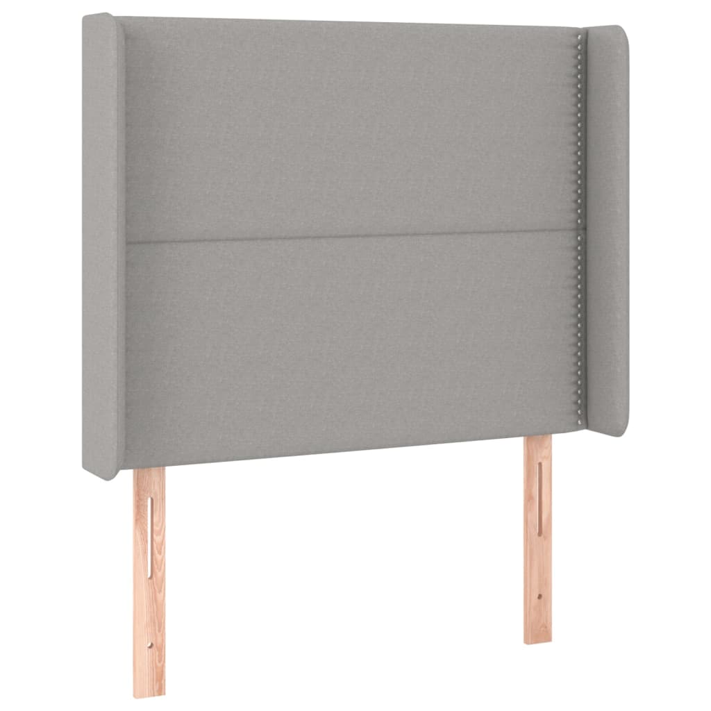 vidaXL Κρεβάτι Boxspring με Στρώμα & LED Αν.Γκρι 90x200 εκ. Υφασμάτινο