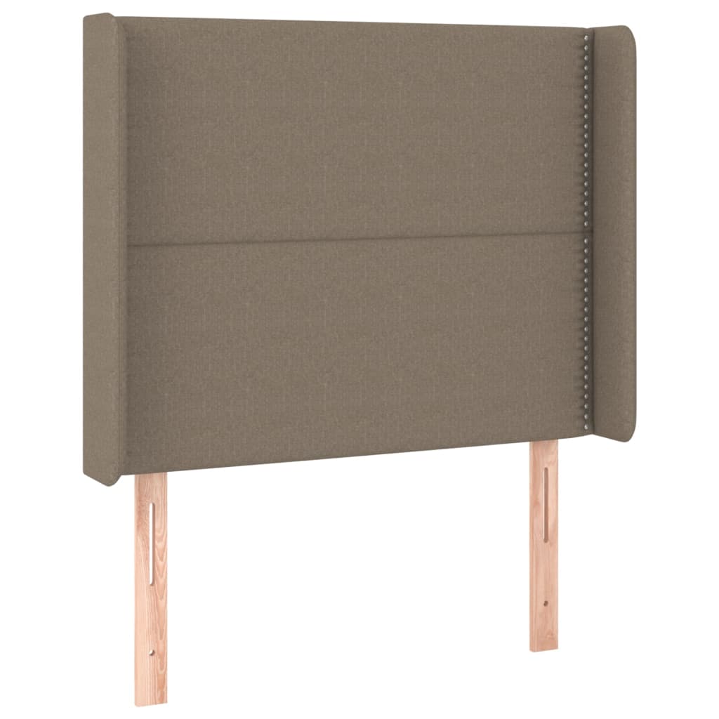 vidaXL Κρεβάτι Boxspring με Στρώμα & LED Taupe 100x200 εκ. Υφασμάτινο