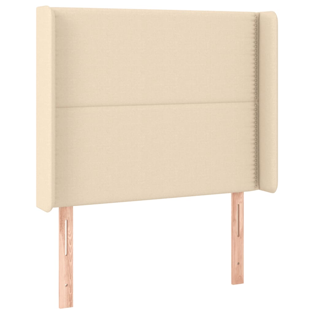 vidaXL Κρεβάτι Boxspring με Στρώμα & LED Κρεμ 100x200 εκ. Υφασμάτινο
