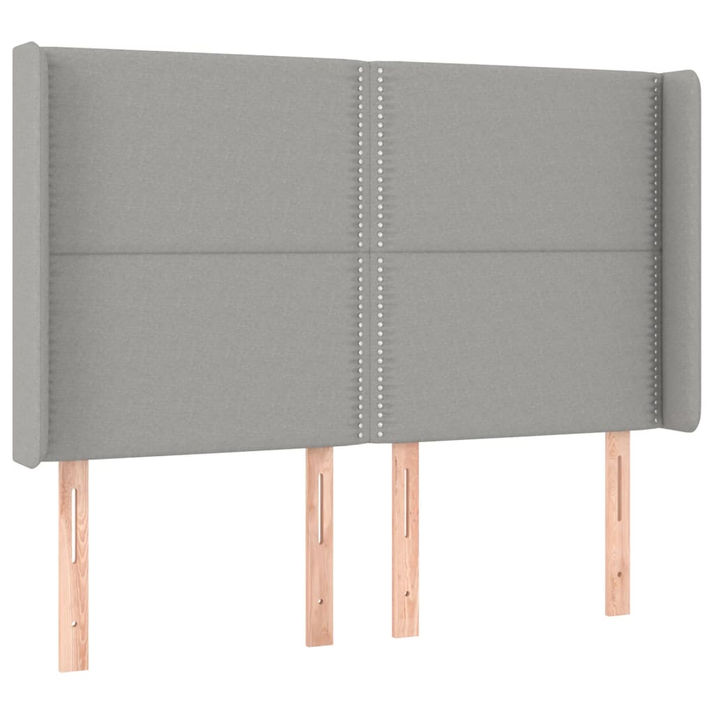 vidaXL Κρεβάτι Boxspring με Στρώμα & LED Αν.Γκρι 140x190εκ. Υφασμάτινο