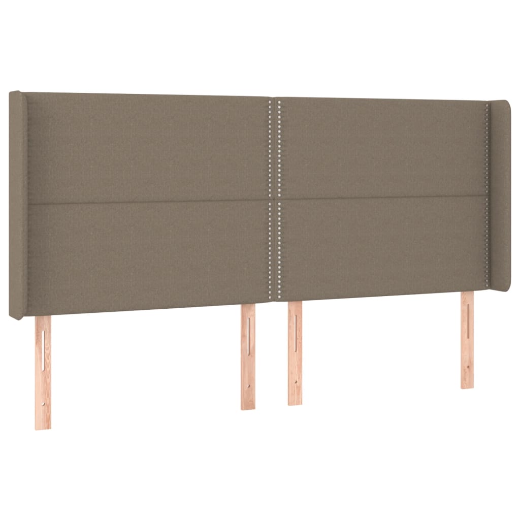 vidaXL Κρεβάτι Boxspring με Στρώμα & LED Taupe 200x200 εκ. Υφασμάτινο