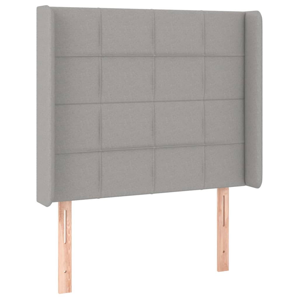 vidaXL Κρεβάτι Boxspring με Στρώμα & LED Αν.Γκρι 80x200 εκ. Υφασμάτινο