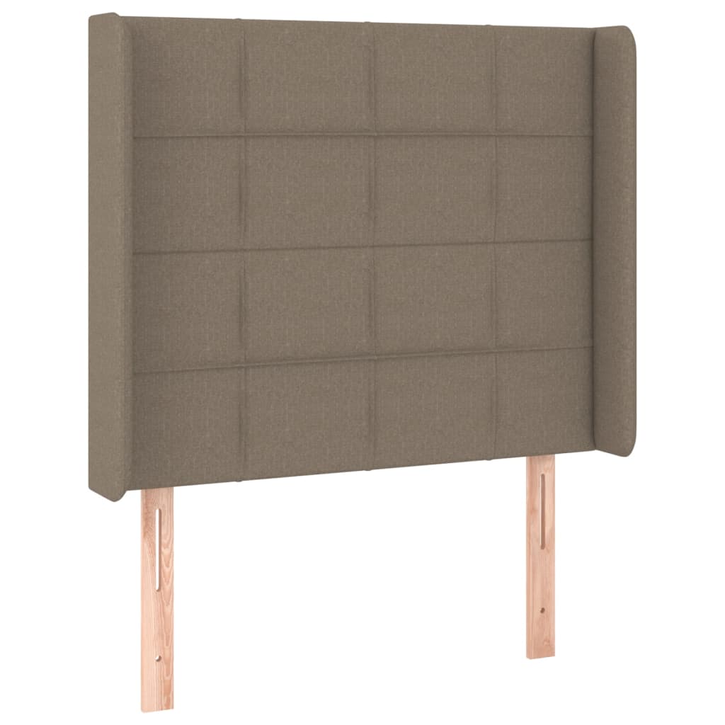 vidaXL Κρεβάτι Boxspring με Στρώμα & LED Taupe 90x190 εκ. Υφασμάτινο