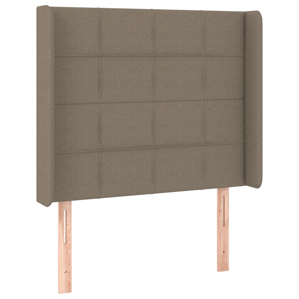 vidaXL Κρεβάτι Boxspring με Στρώμα & LED Taupe 90x200 εκ. Υφασμάτινο
