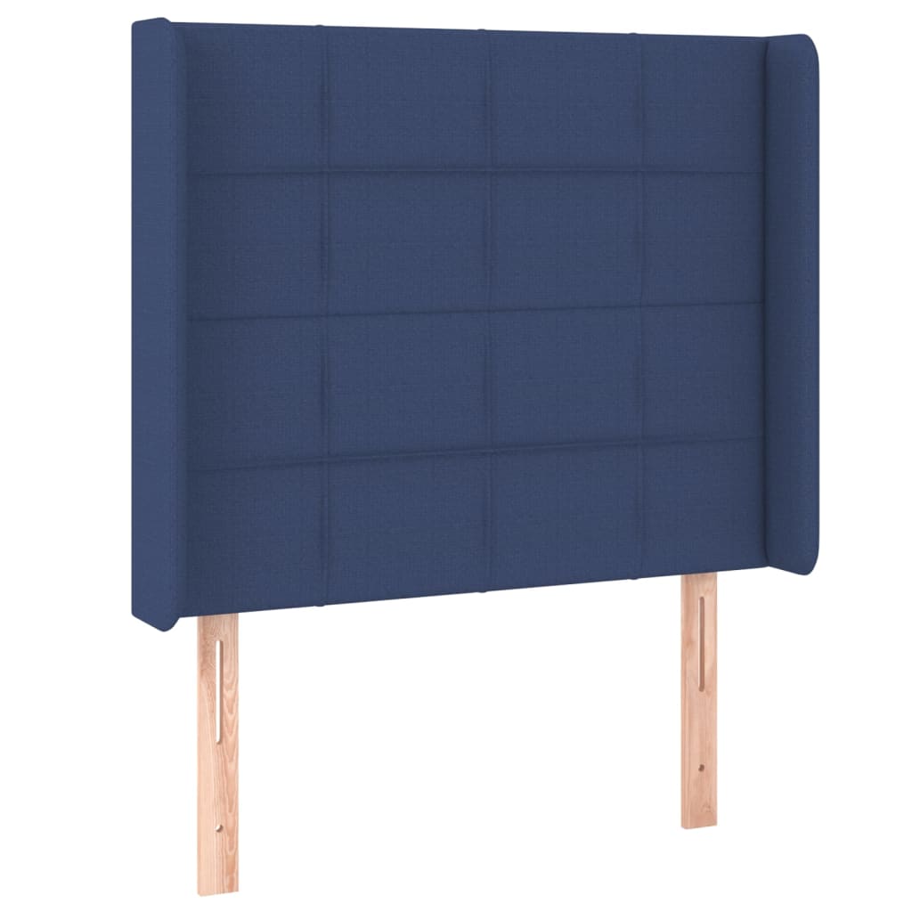 vidaXL Κρεβάτι Boxspring με Στρώμα & LED Μπλε 100x200 εκ. Υφασμάτινο