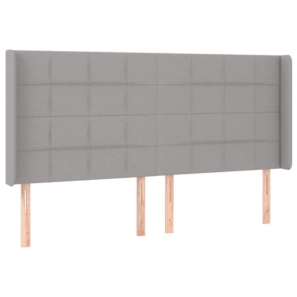 vidaXL Κρεβάτι Boxspring με Στρώμα & LED Αν.Γκρι 160x200εκ. Υφασμάτινο
