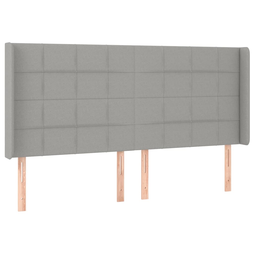 vidaXL Κρεβάτι Boxspring με Στρώμα & LED Αν.Γκρι 180x200εκ. Υφασμάτινο