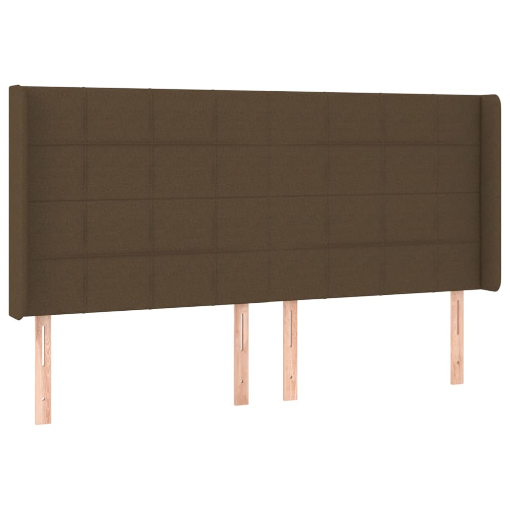 vidaXL Κρεβάτι Boxspring με Στρώμα & LED Σκ.Καφέ 200x200εκ. Υφασμάτινο