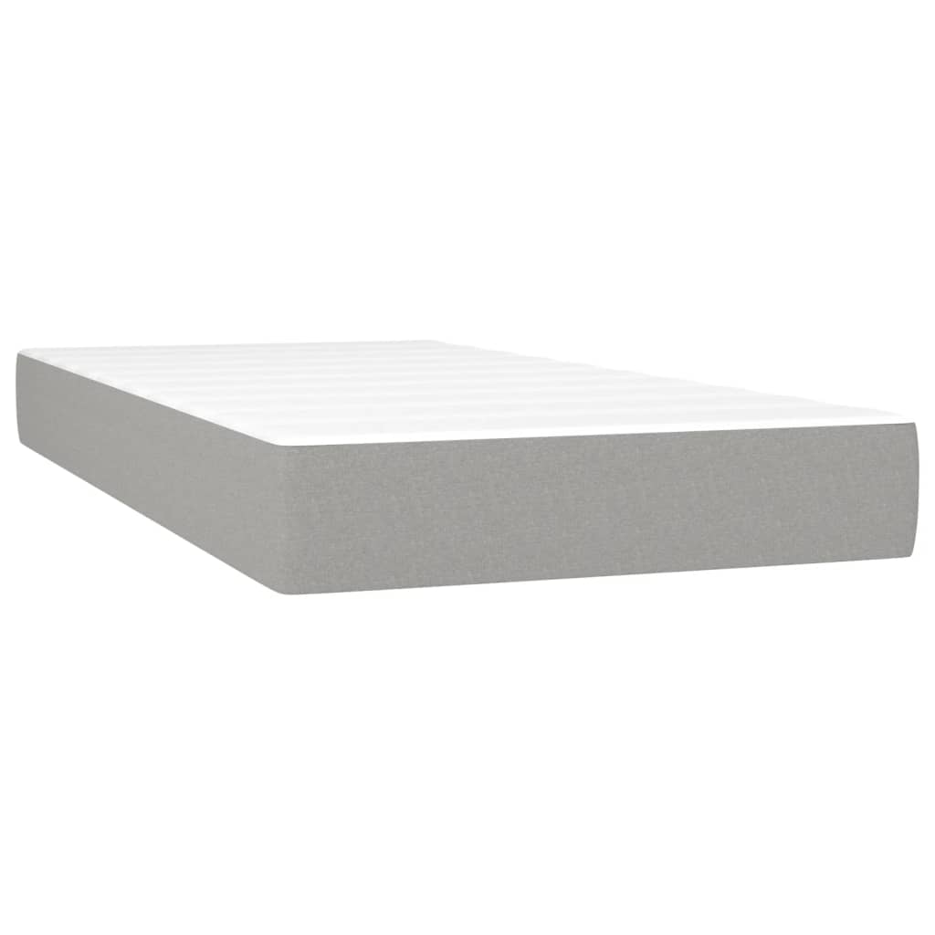 vidaXL Κρεβάτι Boxspring με Στρώμα & LED Αν.Γκρι 80x200 εκ. Υφασμάτινο