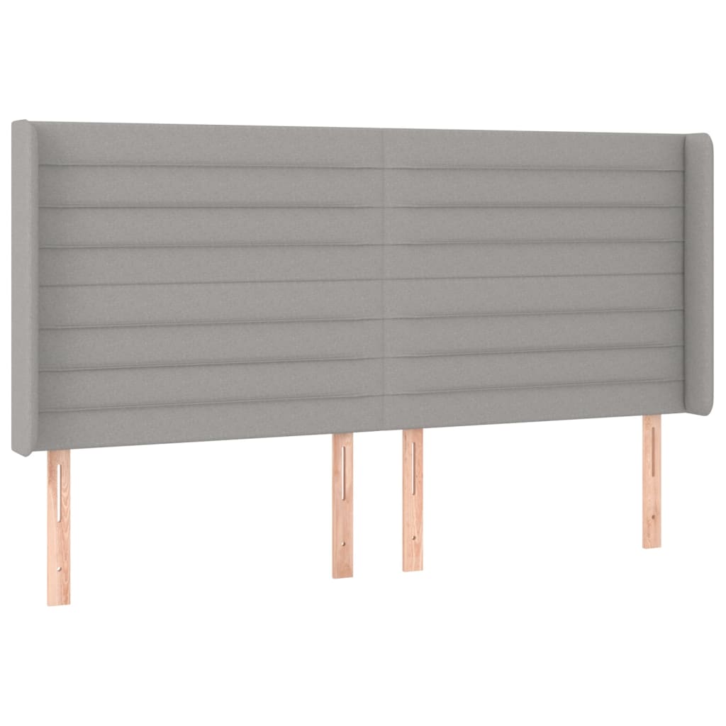 vidaXL Κρεβάτι Boxspring με Στρώμα & LED Αν.Γκρι 160x200εκ. Υφασμάτινο