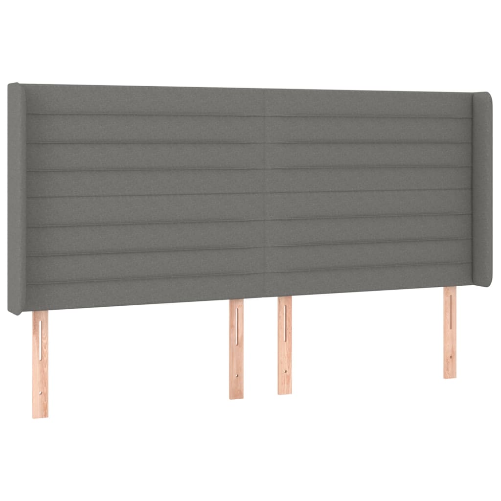 vidaXL Κρεβάτι Boxspring με Στρώμα & LED Σκ.Γκρι 160x200 εκ Υφασμάτινο