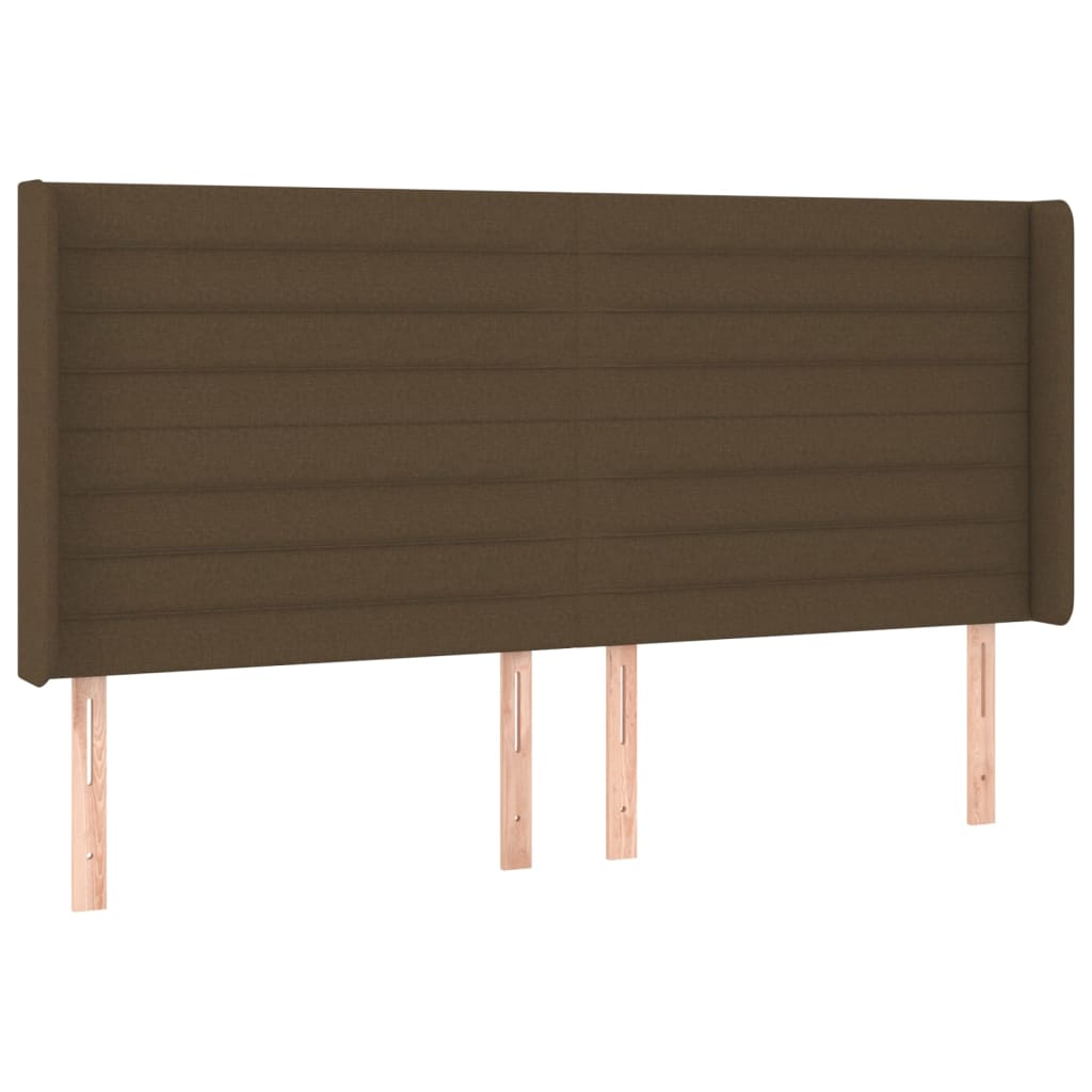 vidaXL Κρεβάτι Boxspring με Στρώμα & LED Σκ.Καφέ 200x200εκ. Υφασμάτινο