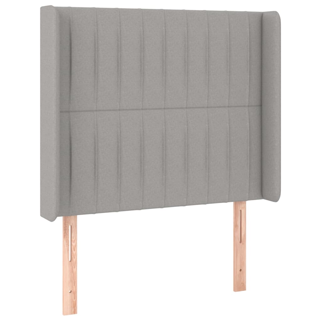 vidaXL Κρεβάτι Boxspring με Στρώμα & LED Αν.Γκρι 80x200 εκ. Υφασμάτινο