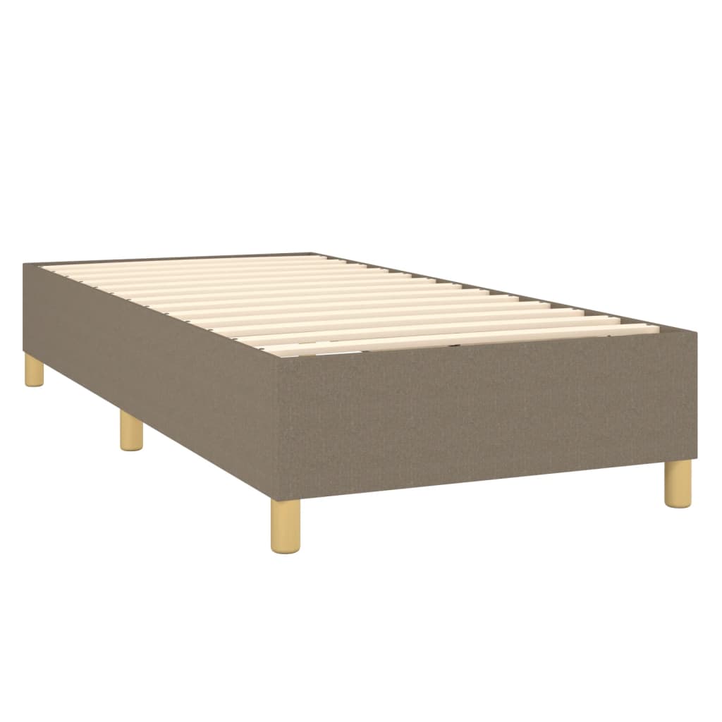 vidaXL Κρεβάτι Boxspring με Στρώμα & LED Taupe 90x190 εκ. Υφασμάτινο