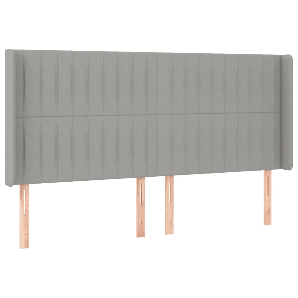 vidaXL Κρεβάτι Boxspring με Στρώμα & LED Αν.Γκρι 180x200εκ. Υφασμάτινο