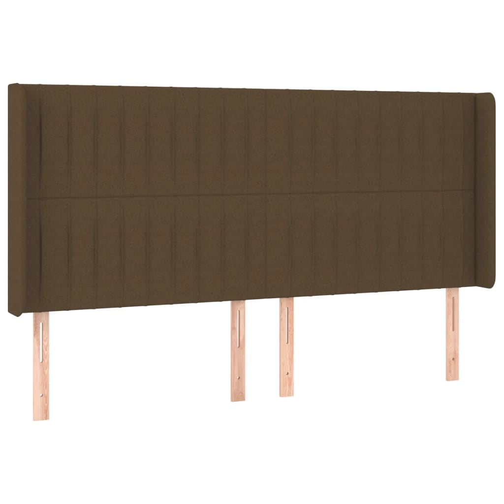 vidaXL Κρεβάτι Boxspring με Στρώμα & LED Σκ.Καφέ 180x200εκ. Υφασμάτινο