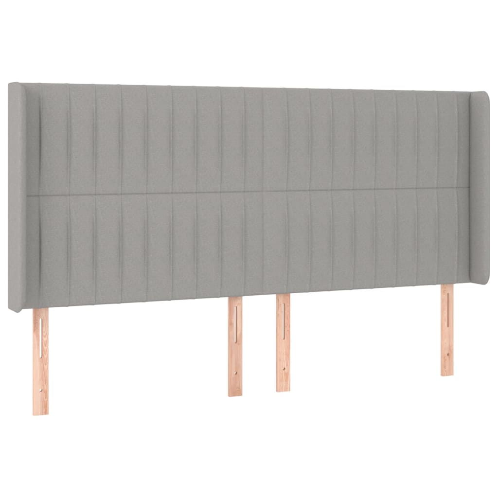vidaXL Κρεβάτι Boxspring με Στρώμα & LED Αν.Γκρι 200x200εκ. Υφασμάτινο