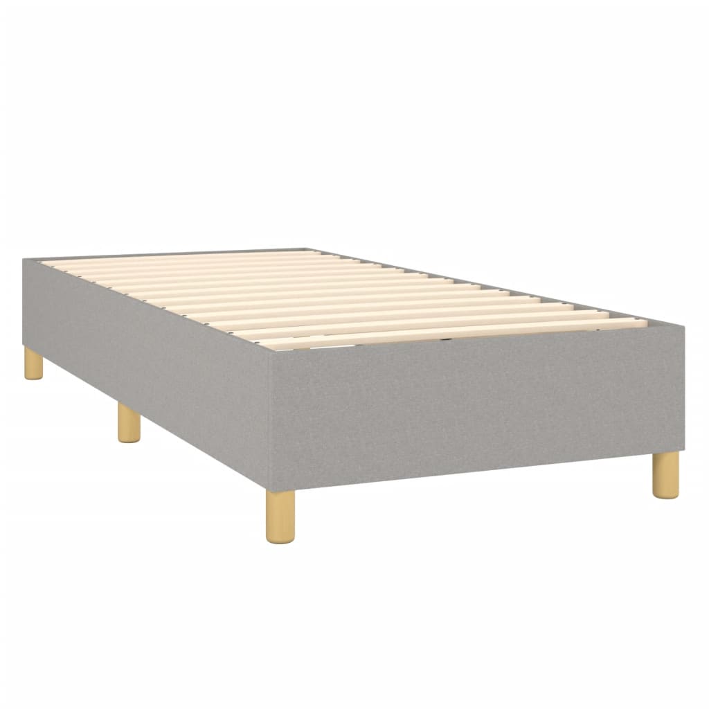 vidaXL Κρεβάτι Boxspring με Στρώμα & LED Αν.Γκρι 100x200εκ. Υφασμάτινο