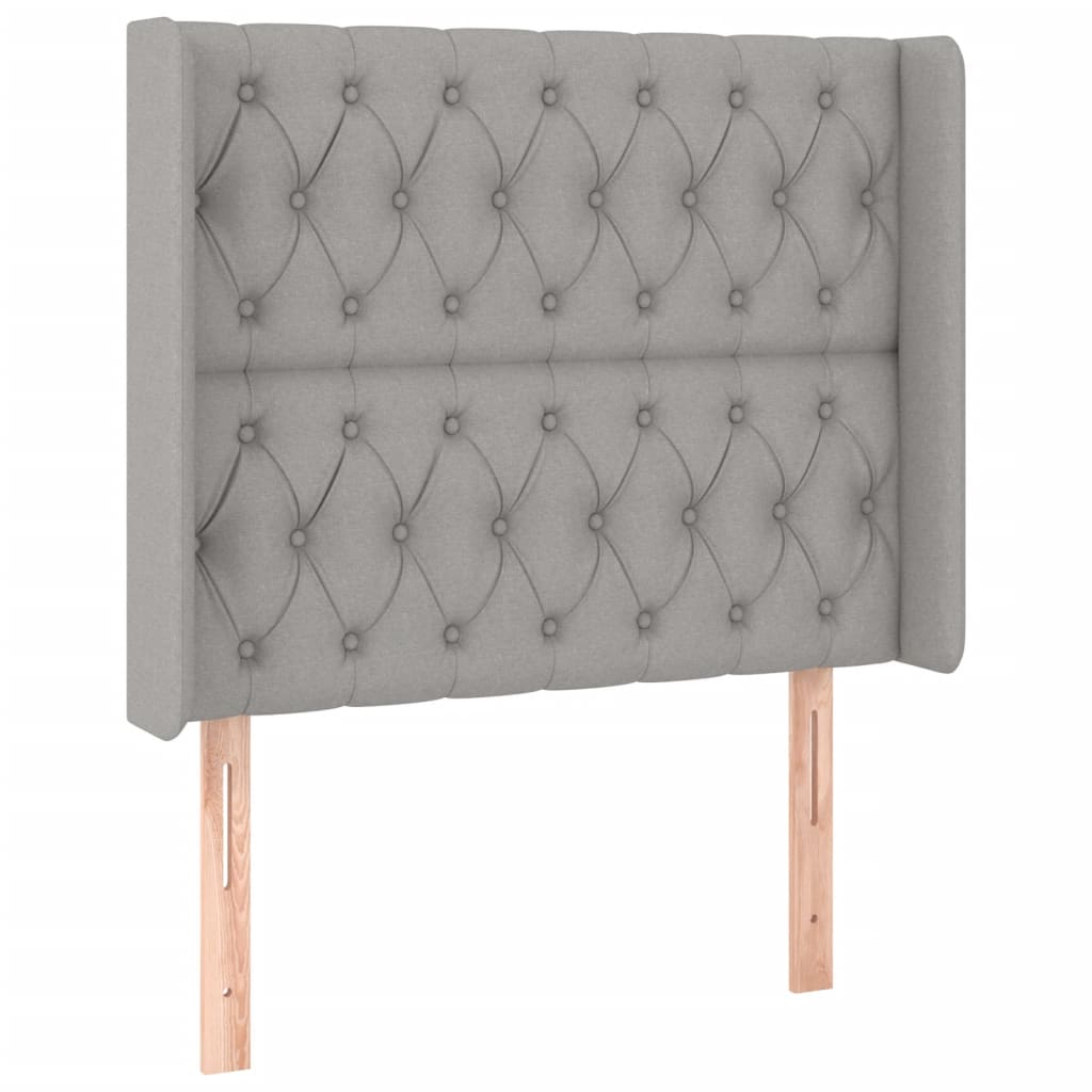 vidaXL Κρεβάτι Boxspring με Στρώμα & LED Αν.Γκρι 100x200εκ. Υφασμάτινο