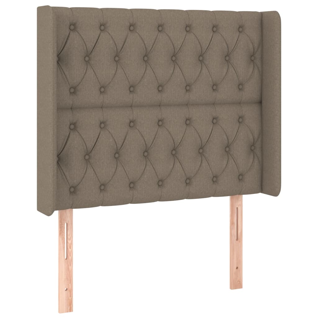vidaXL Κρεβάτι Boxspring με Στρώμα & LED Taupe 100x200 εκ. Υφασμάτινο