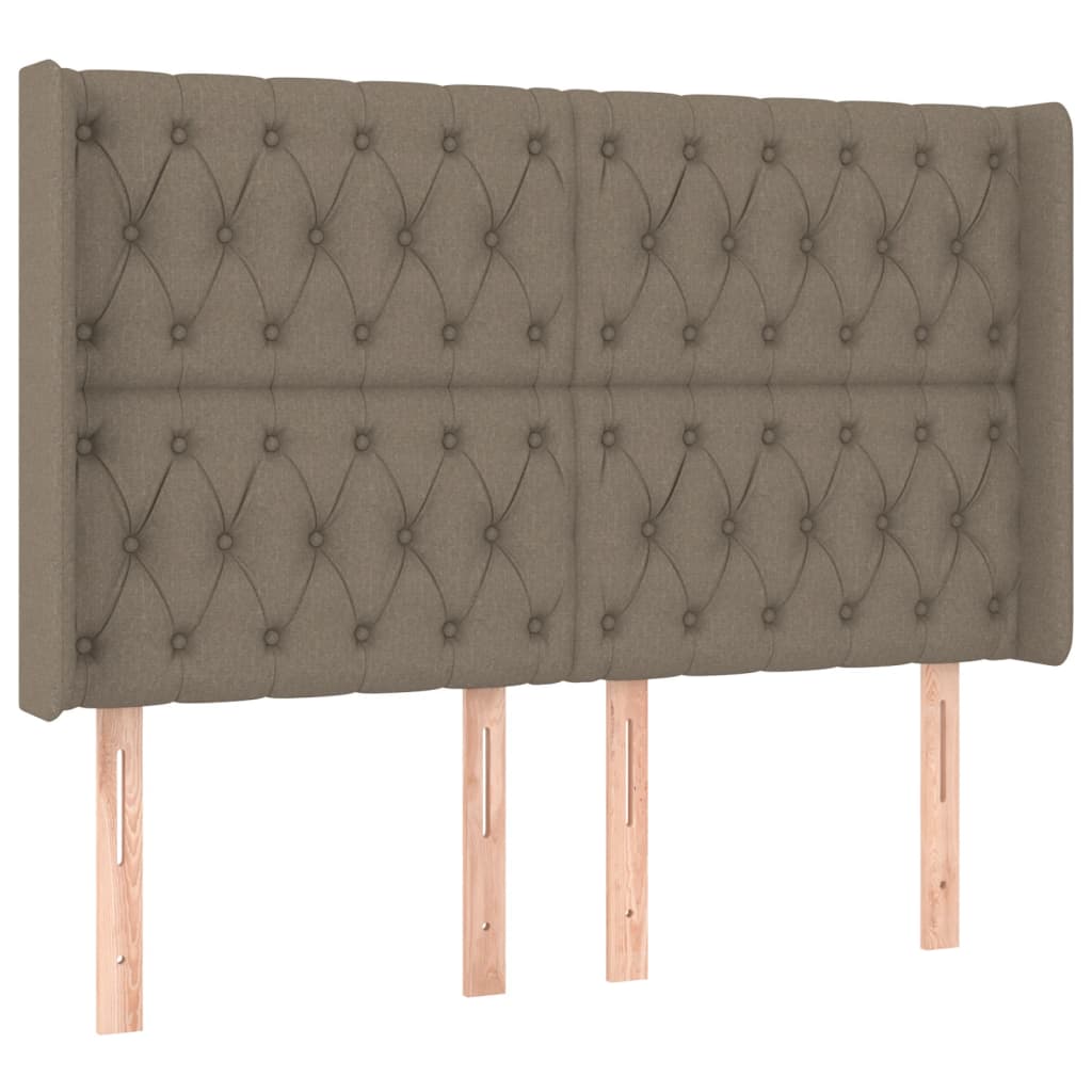 vidaXL Κρεβάτι Boxspring με Στρώμα & LED Taupe 160x200 εκ. Υφασμάτινο