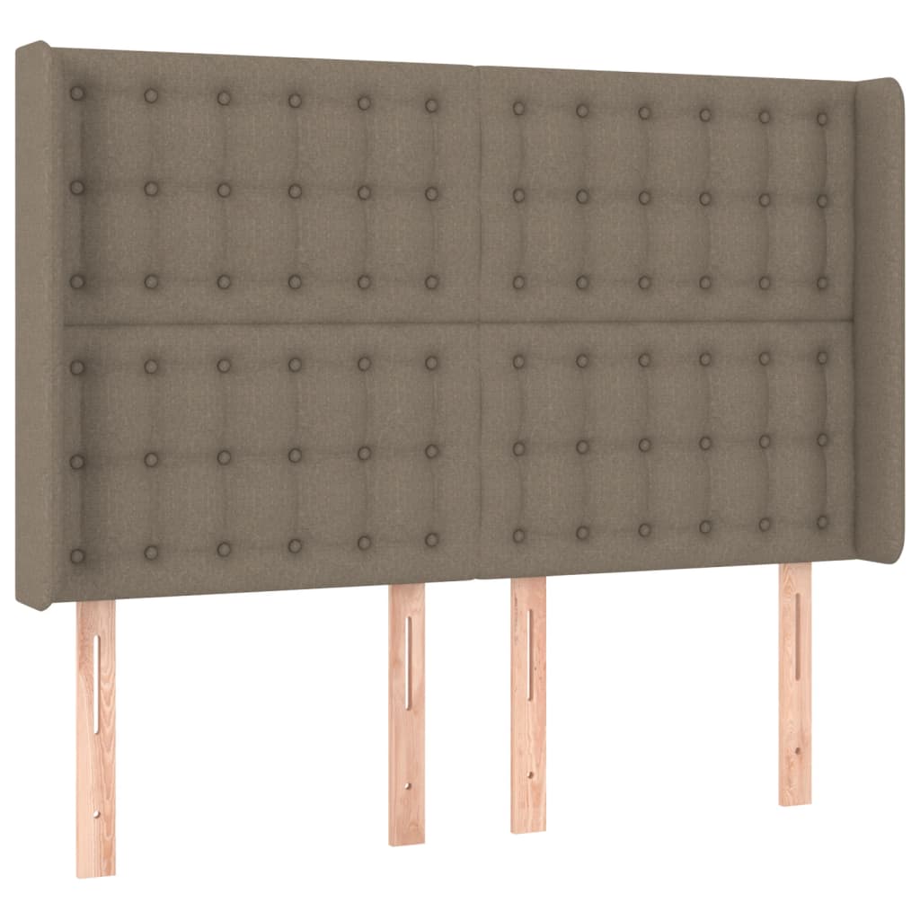 vidaXL Κρεβάτι Boxspring με Στρώμα & LED Taupe 140x200 εκ. Υφασμάτινο