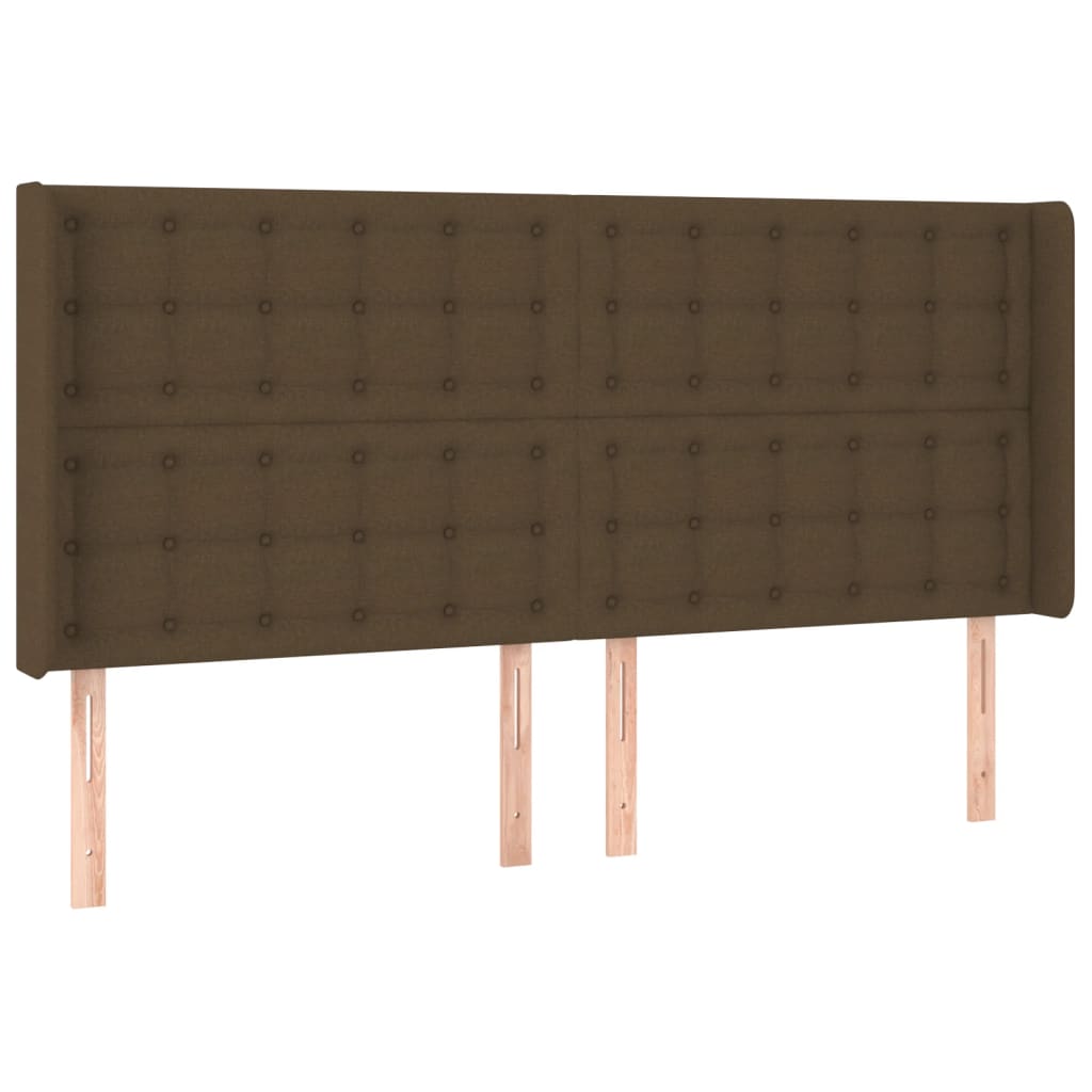 vidaXL Κρεβάτι Boxspring με Στρώμα & LED Σκ.Καφέ 160x200εκ. Υφασμάτινο