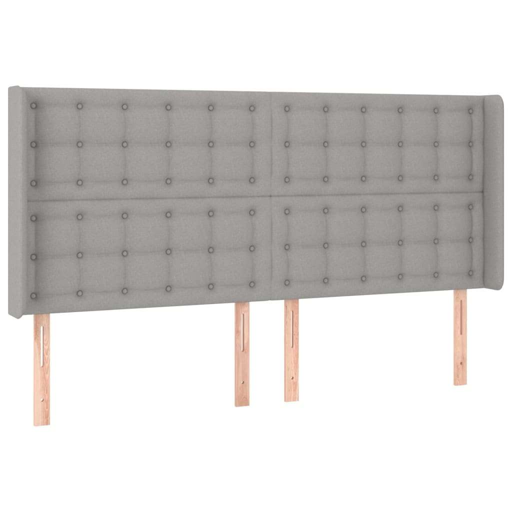vidaXL Κρεβάτι Boxspring με Στρώμα & LED Αν.Γκρι 200x200εκ. Υφασμάτινο