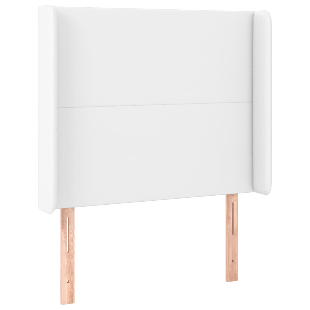 vidaXL Κρεβάτι Boxspring με Στρώμα & LED Λευκό 80x200 εκ. Συνθ. Δέρμα