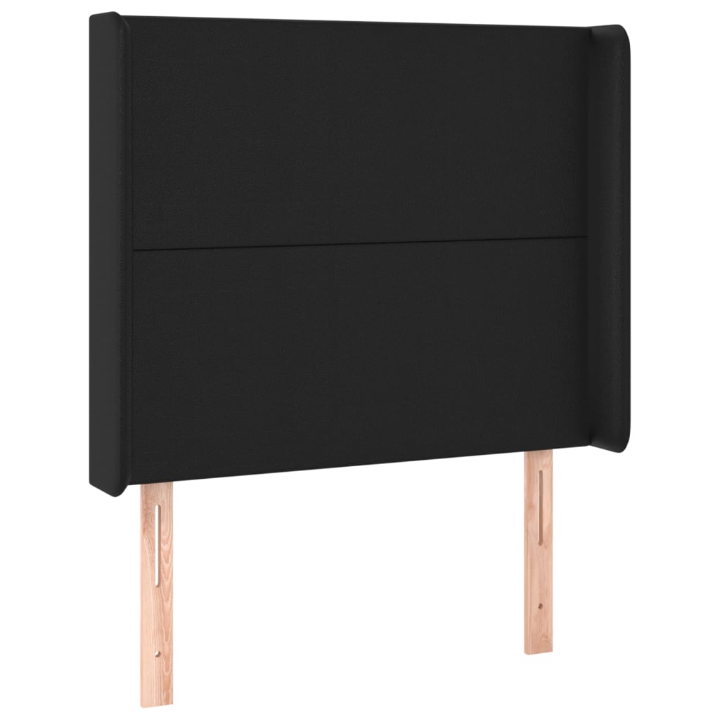 vidaXL Κρεβάτι Boxspring με Στρώμα & LED Μαύρο 90x190 εκ. Συνθ. Δέρμα