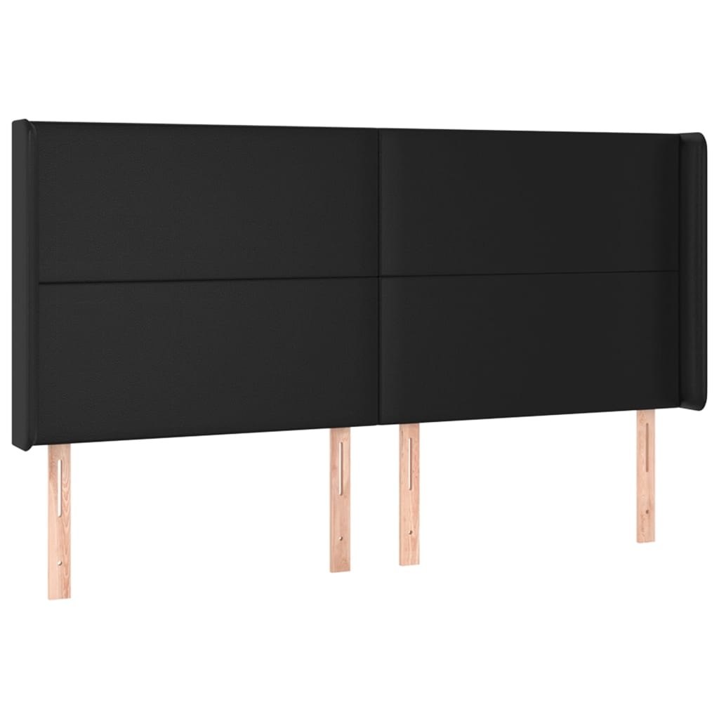vidaXL Κρεβάτι Boxspring με Στρώμα & LED Μαύρο 200x200 εκ. Συνθ. Δέρμα