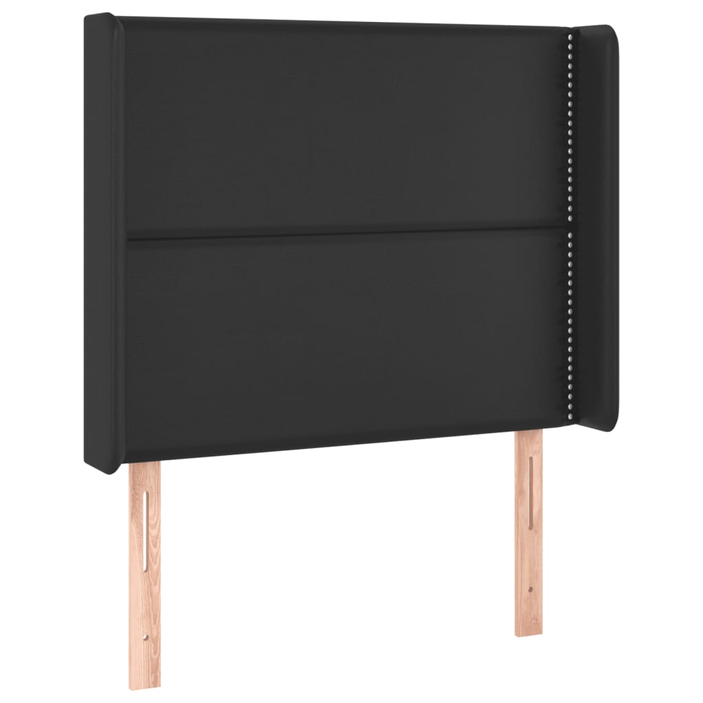 vidaXL Κρεβάτι Boxspring με Στρώμα & LED Μαύρο 90x200 εκ. Συνθ. Δέρμα