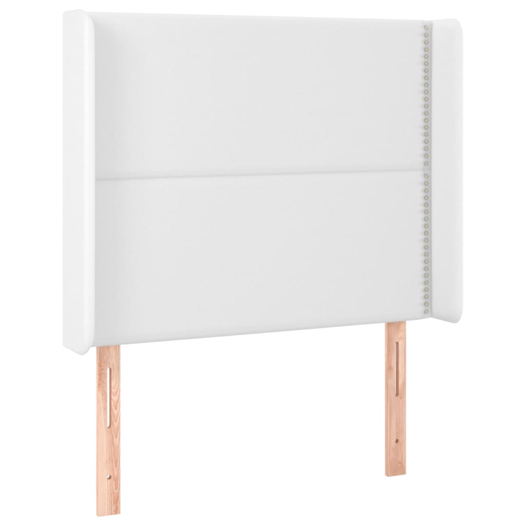 vidaXL Κρεβάτι Boxspring με Στρώμα & LED Λευκό 100x200 εκ. Συνθ. Δέρμα