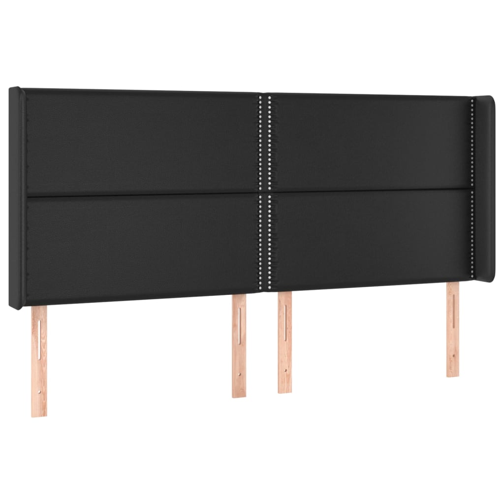 vidaXL Κρεβάτι Boxspring με Στρώμα & LED Μαύρο 200x200 εκ. Συνθ. Δέρμα