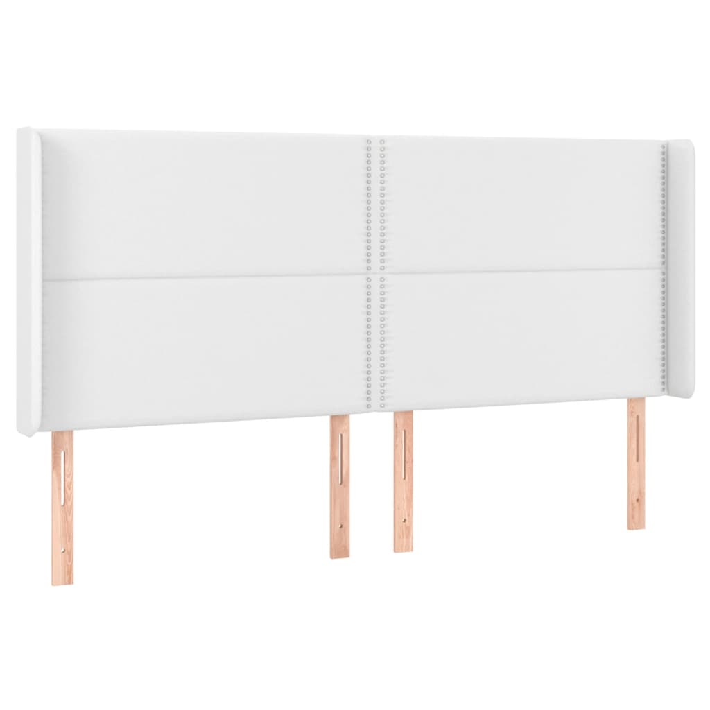 vidaXL Κρεβάτι Boxspring με Στρώμα & LED Λευκό 200x200 εκ. Συνθ. Δέρμα