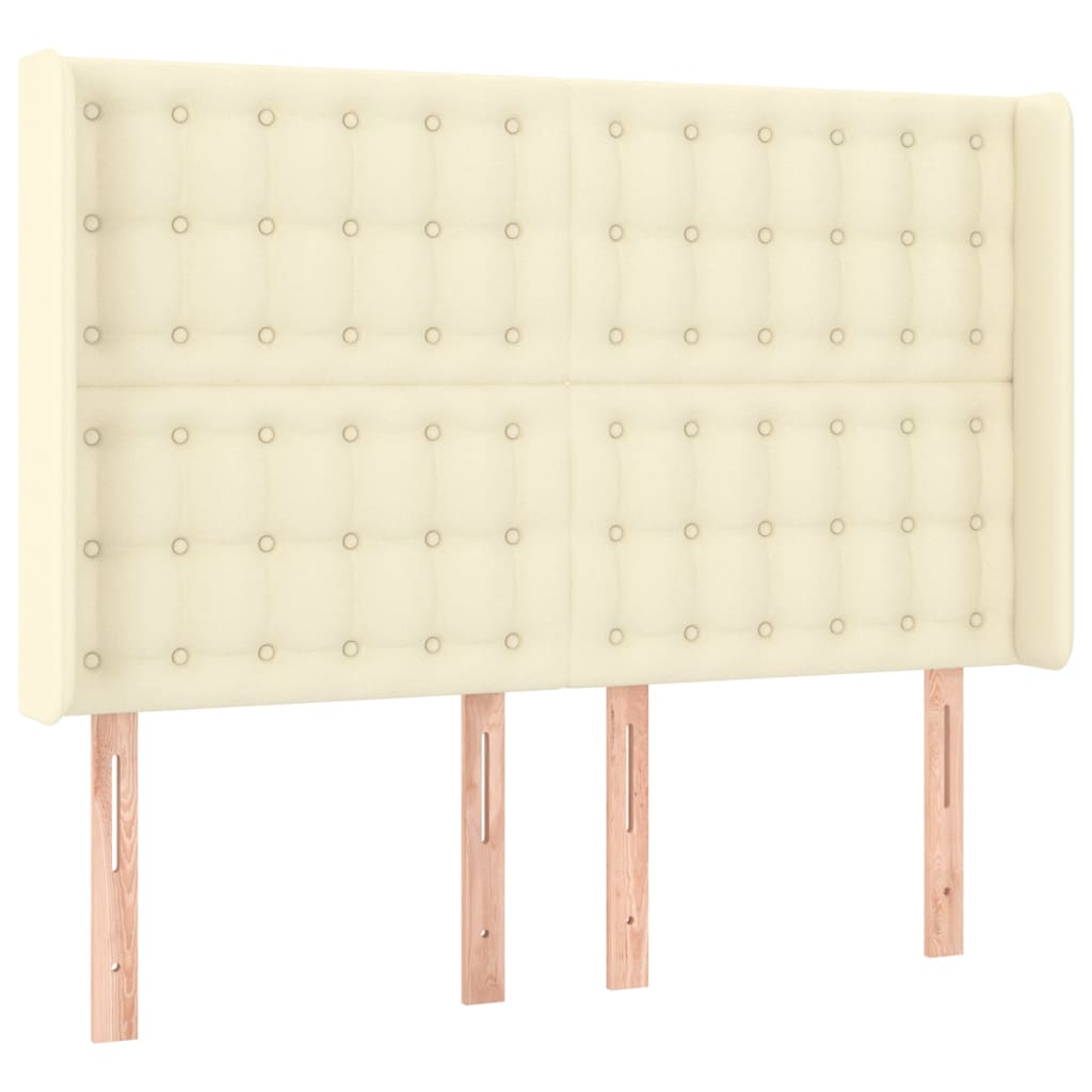 vidaXL Κρεβάτι Boxspring με Στρώμα & LED Κρεμ 140x190 εκ. Συνθ. Δέρμα