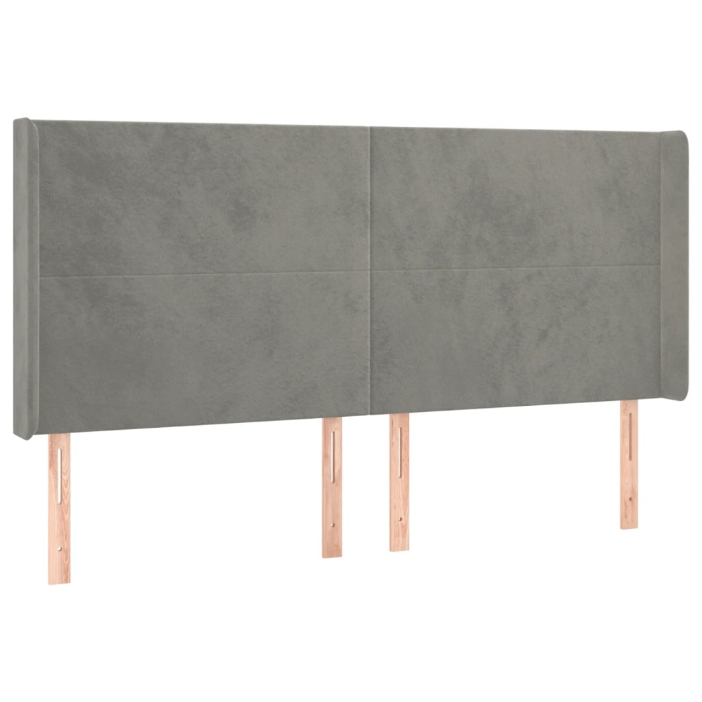 vidaXL Κρεβάτι Boxspring με Στρώμα & LED Αν.Γκρι 160x200 εκ. Βελούδινο