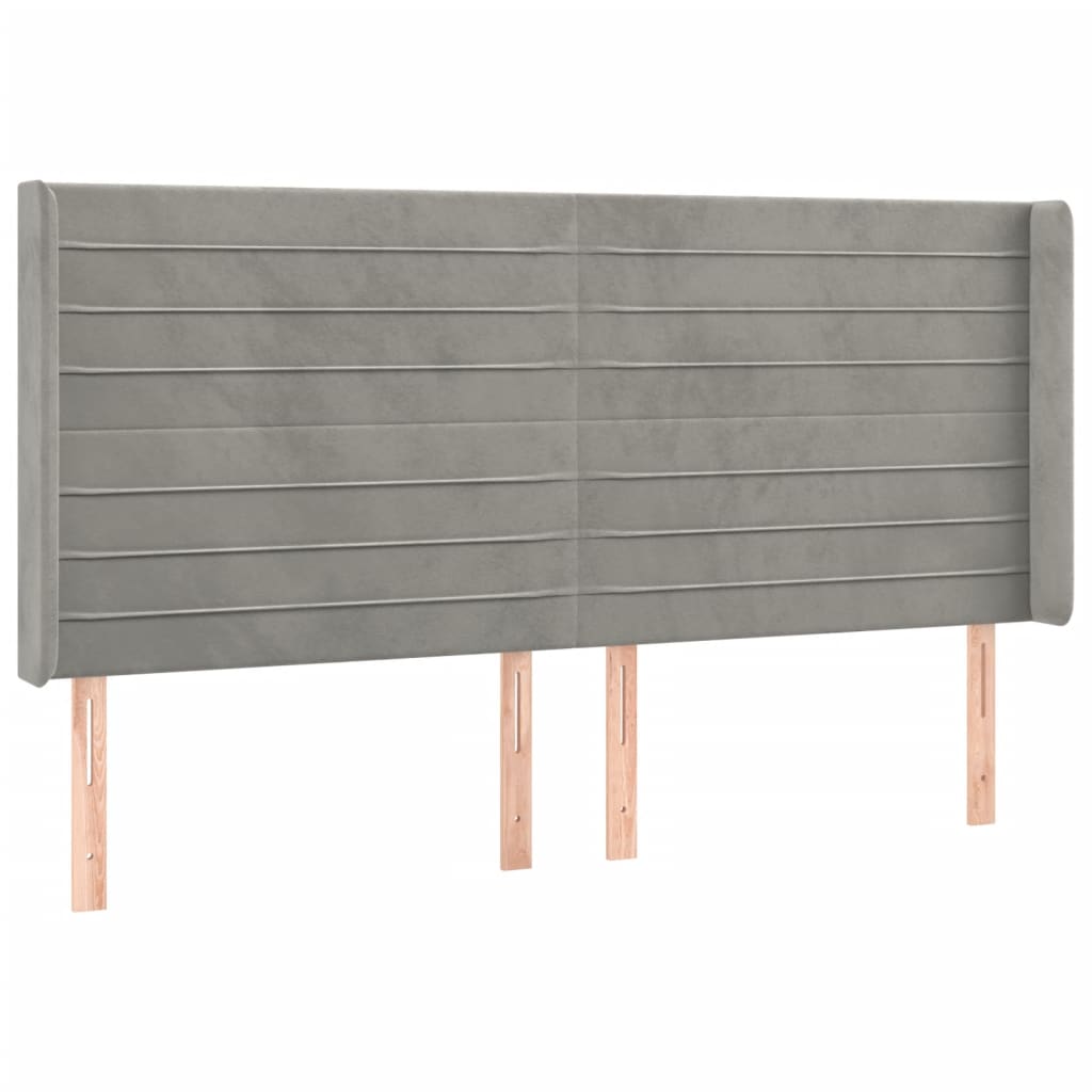 vidaXL Κρεβάτι Boxspring με Στρώμα & LED Αν.Γκρι 200x200 εκ. Βελούδινο