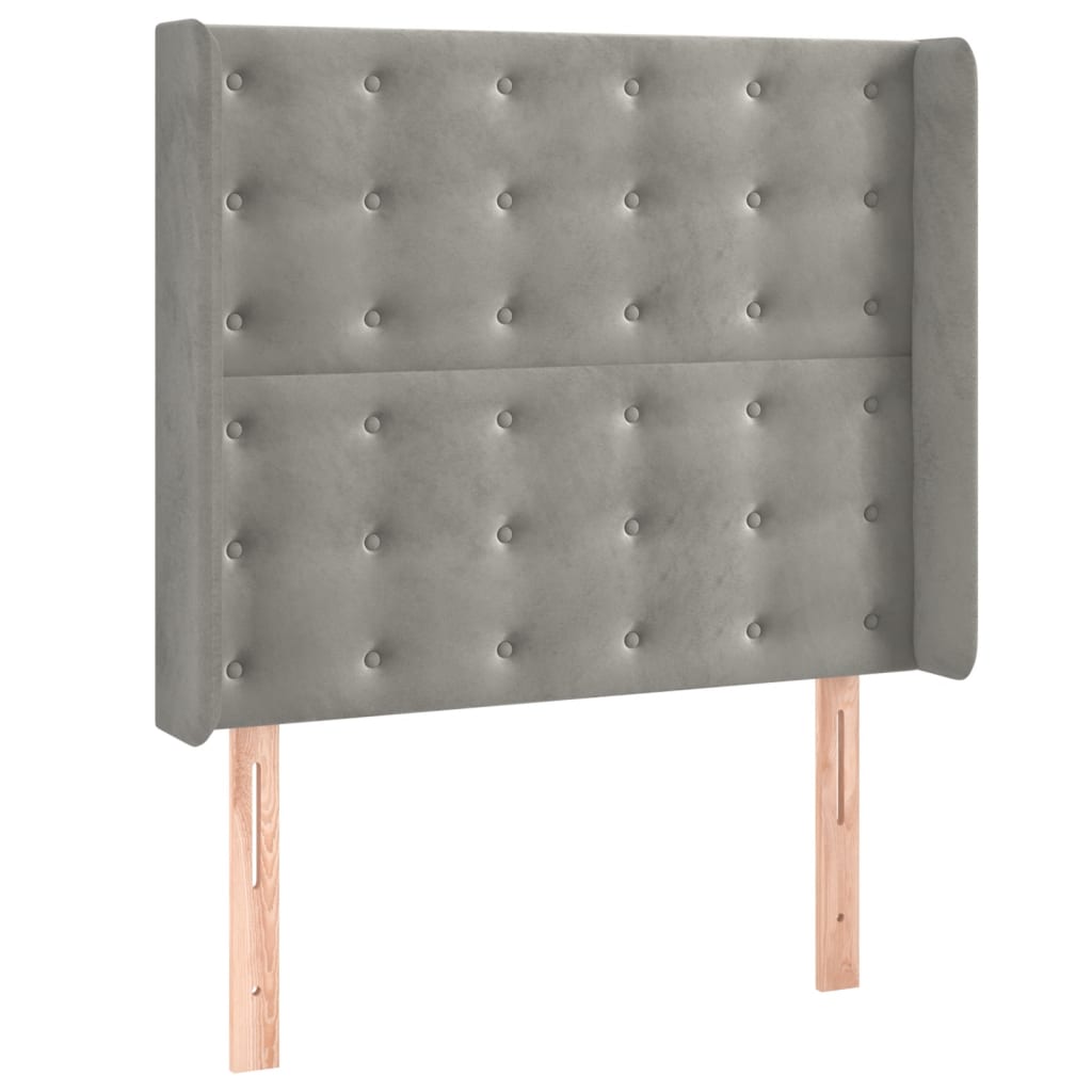 vidaXL Κρεβάτι Boxspring με Στρώμα & LED Αν.Γκρι 80x200 εκ. Βελούδινο