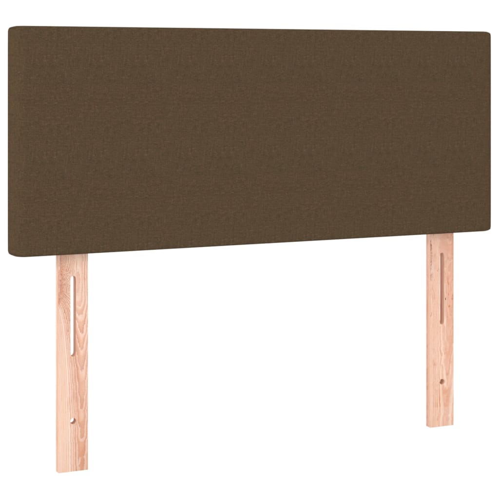 vidaXL Κρεβάτι Boxspring με Στρώμα & LED Σκ.Καφέ 90x190 εκ. Υφασμάτινο