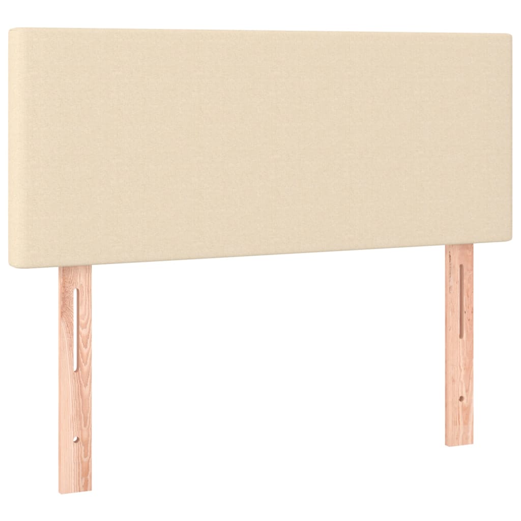 vidaXL Κρεβάτι Boxspring με Στρώμα & LED Κρεμ 90x190 εκ. Υφασμάτινο