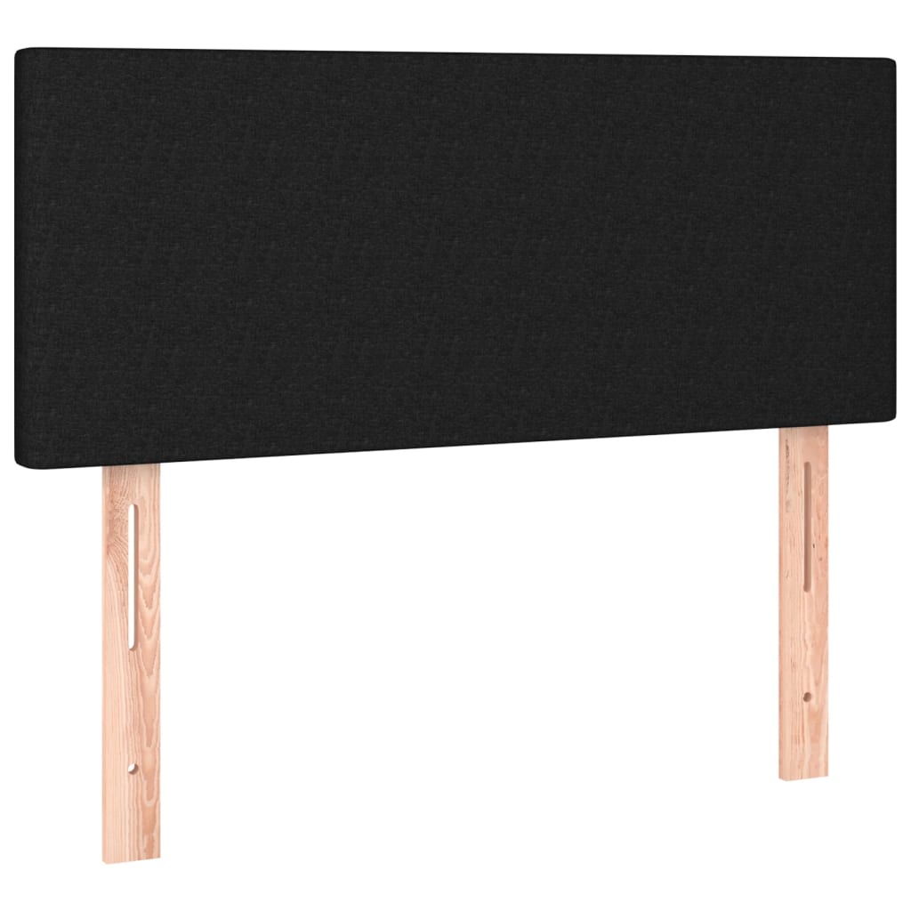 vidaXL Κρεβάτι Boxspring με Στρώμα & LED Μαύρο 100x200 εκ. Υφασμάτινο