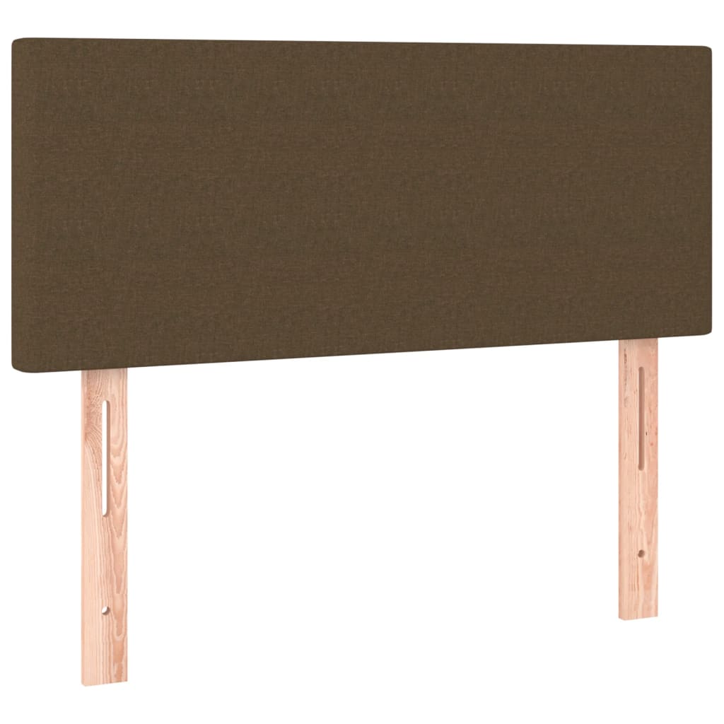 vidaXL Κρεβάτι Boxspring με Στρώμα & LED Σκ.Καφέ 100x200 εκ Υφασμάτινο