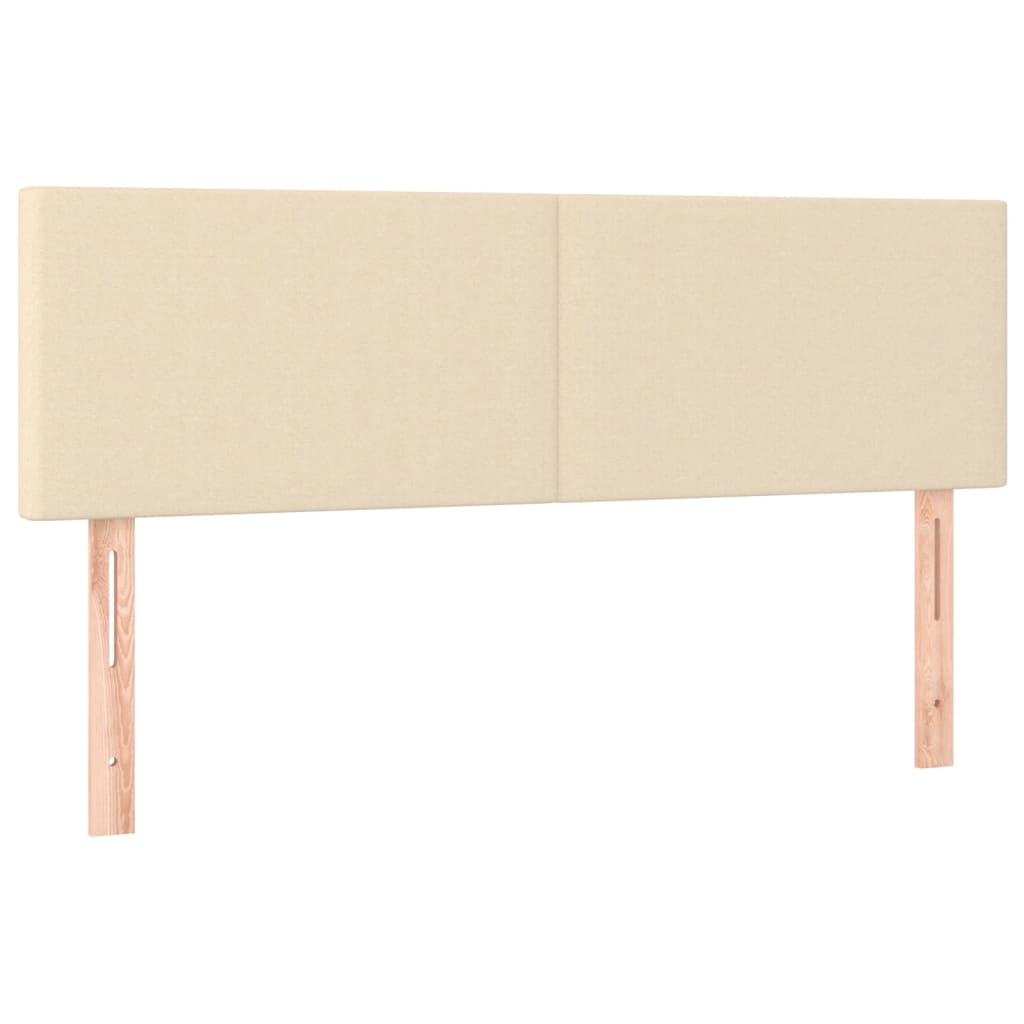 vidaXL Κρεβάτι Boxspring με Στρώμα & LED Κρεμ 140x190 εκ. Υφασμάτινο