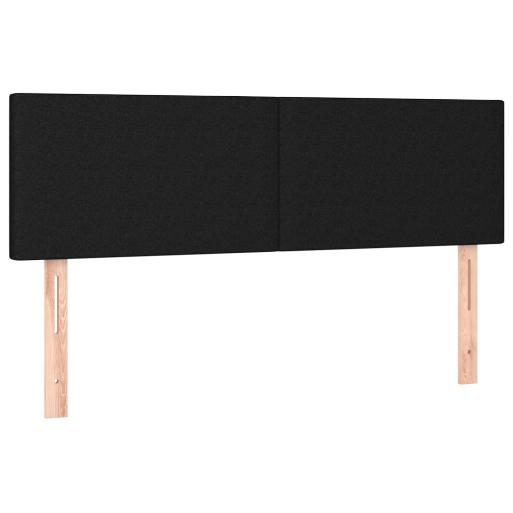 vidaXL Κρεβάτι Boxspring με Στρώμα & LED Μαύρο 140x200 εκ. Υφασμάτινο